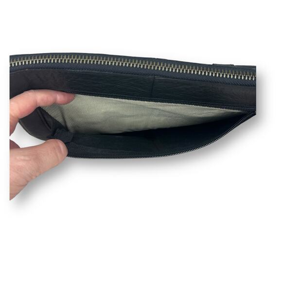 Spikes & Sparrow Tablet Case Black Buffalo Leather iPad Sleeve Zipper Bag 11x9.5 - Picture 7 of 10